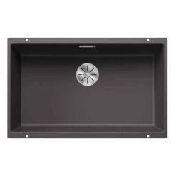Blanco SUBLINE 700-U 1 Bowl Undermount Silgranit Kitchen Sink With Manual InFino Waste - Rock Grey - 523443