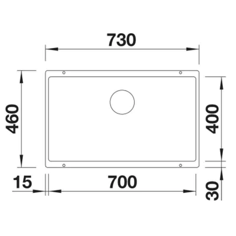 Blanco SUBLINE 700-U 1 Bowl Undermount Silgranit Kitchen Sink With Manual InFino Waste - Rock Grey - 523443 2 Blanco SUBLINE 700-U 1 Bowl Undermount Silgranit Kitchen Sink With Manual InFino Waste - Rock Grey - 523443 - Image 2