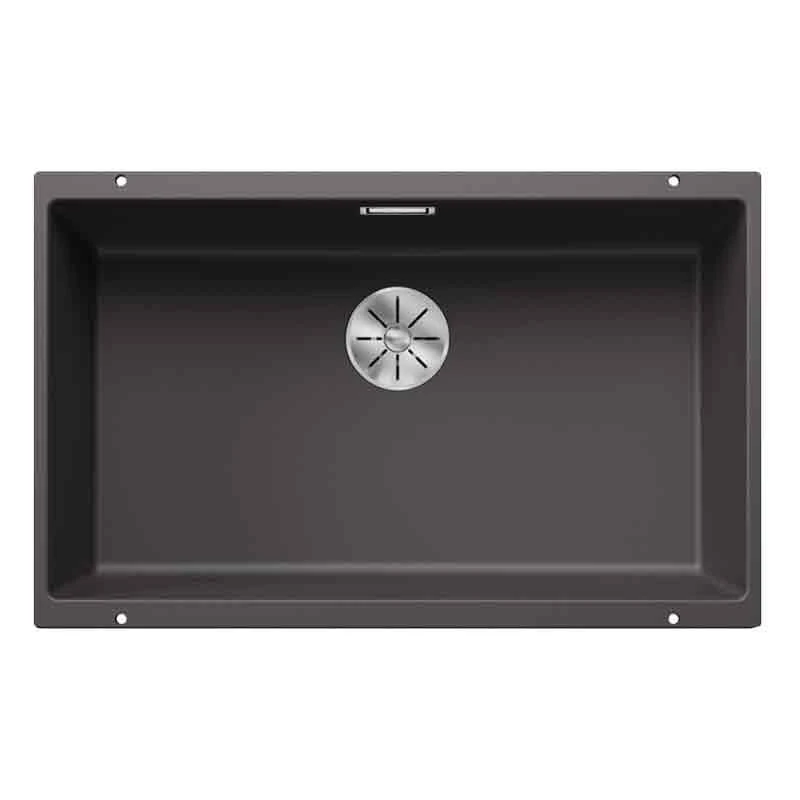 Blanco SUBLINE 700-U 1 Bowl Undermount Silgranit Kitchen Sink With Manual InFino Waste - Rock Grey - 523443 1 Blanco SUBLINE 700-U 1 Bowl Undermount Silgranit Kitchen Sink With Manual InFino Waste - Rock Grey - 523443