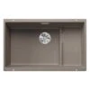 Blanco SUBLINE 700-U Level LH 1 Bowl Undermount Silgranit Kitchen Sink With Manual InFino Waste - Tartufo - 523545