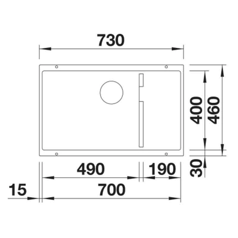 Blanco SUBLINE 700-U Level LH 1 Bowl Undermount Silgranit Kitchen Sink With Manual InFino Waste - Tartufo - 523545 2 Blanco SUBLINE 700-U Level LH 1 Bowl Undermount Silgranit Kitchen Sink With Manual InFino Waste - Tartufo - 523545 - Image 2