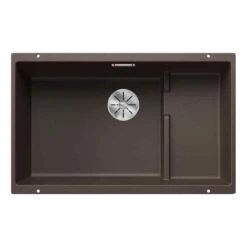 Blanco SUBLINE 700-U Level LH 1 Bowl Undermount Silgranit Kitchen Sink With Manual InFino Waste - Coffee - 523547