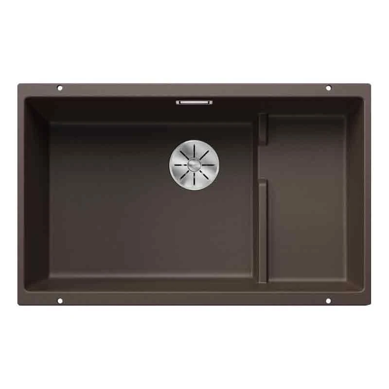 Blanco SUBLINE 700-U Level LH 1 Bowl Undermount Silgranit Kitchen Sink With Manual InFino Waste - Coffee - 523547 1 Blanco SUBLINE 700-U Level LH 1 Bowl Undermount Silgranit Kitchen Sink With Manual InFino Waste - Coffee - 523547