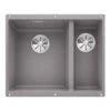 Blanco SUBLINE 340/160-U 1.5 Bowl Undermount Silgranit Kitchen Sink With Manual InFino Waste - Alumetallic - 523550