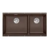 Blanco SUBLINE 480/320-U LH 2 Bowl Undermount Silgranit Kitchen Sink With Manual InFino Waste - Coffee - 523593
