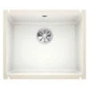 Blanco SUBLINE 500-U 1 Bowl Undermount Ceramic Kitchen Sink With Manual InFino Waste - Crystal White - 523733