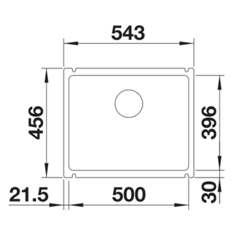 Blanco SUBLINE 500-U 1 Bowl Undermount Ceramic Kitchen Sink With Manual InFino Waste - Basalt - 523739 2 Blanco SUBLINE 500-U 1 Bowl Undermount Ceramic Kitchen Sink With Manual InFino Waste - Basalt - 523739 - Image 2