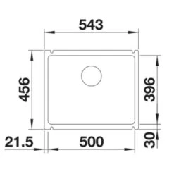 Blanco SUBLINE 500-U 1 Bowl Undermount Ceramic Kitchen Sink With Manual InFino Waste - Black - 523740 -Blanco Shop blanco subline 523740 dimensions