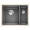 Blanco SUBLINE 350/150-U 1.5 LH Bowl Undermount Ceramic Kitchen Sink With Manual InFino Waste - Basalt - 523746