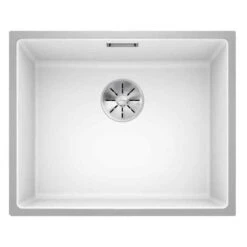 Blanco SUBLINE 500-IF SteelFrame 1 Bowl Inset Silgranit Kitchen Sink With Manual InFino Waste - White - 524110