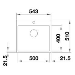 Blanco SUBLINE 500-IF/A SteelFrame 1 Bowl Inset Silgranit Kitchen Sink With Manual InFino Waste - White - 524114 -Blanco Shop blanco subline 524114 dimensions
