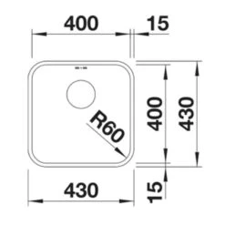 Blanco SUPRA 400-U 1 Bowl Undermount Stainless Steel Kitchen Sink - Brushed Finish - 452613 -Blanco Shop blanco supra 452613 dimensions