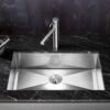 Blanco ZEROX 700-U 1 Bowl Undermount Stainless Steel Kitchen Sink With Manual InFino Waste - Satin Polish - 521593