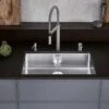 Blanco CLARON 700-U 1 Bowl Undermount Stainless Steel Kitchen Sink With Manual InFino Waste - Satin Polish - 521581