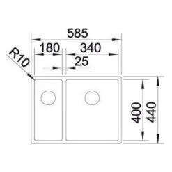 Blanco CLARON 340/180-IF 1.5 Bowl Inset Stainless Steel Kitchen Sink With Manual InFino Drain System - Satin Polish - 521607 -Blanco Shop blanco 521607 2