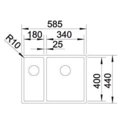 Blanco CLARON 340/180-U 1.5 Bowl Undermount Stainless Steel Kitchen Sink With Manual InFino - Satin Polish - 521609 -Blanco Shop blanco 521609 2