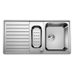 Blanco CLASSIC Pro 6S-IF Stainless Steel 1.5 Bowl Inset Reversible Kitchen Sink With Drain Remote Control - Satin Polish - 523665 -Blanco Shop blanco 523665