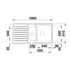 Blanco CLASSIC Pro 6S-IF Stainless Steel 1.5 Bowl Inset Reversible Kitchen Sink With Drain Remote Control - Satin Polish - 523665 -Blanco Shop blanco 523665 dimensions