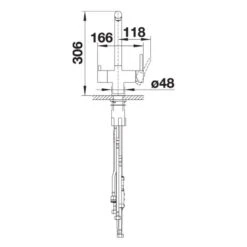 Blanco FONTAS-S II Filter Kitchen Mixer Tap With Pull-Out Hose - PVD Steel - 525199 -Blanco Shop blanco 525199 dimensions