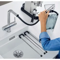 Blanco FONTAS-S II Filter Kitchen Mixer Tap With Pull-Out Hose - PVD Steel - 525199 -Blanco Shop blanco 525199 lifestyle2