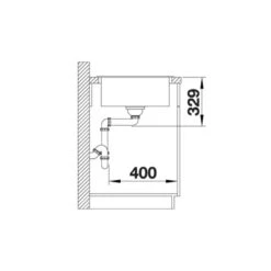 Blanco LEGRA XL 6 S Reversible Silgranit 1 Bowl Inset Kitchen Sink - Black - 526087 -Blanco Shop blanco 526087 side view dimensions