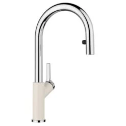 Blanco CARENA-S Vario Pull-Out Spout Silgranit Look Dual Finish Kitchen Tap - Soft White - 526931