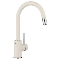 Blanco MIDA-S Silgranit Look Kitchen Mixer Tap With Pull-Out Spray - Soft White - 526968