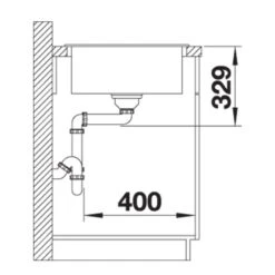 Blanco Legra 45 S Silgranit 1 Bowl Inset Reversible Kitchen Sink - Soft White - 527085 -Blanco Shop blanco 527085 side view