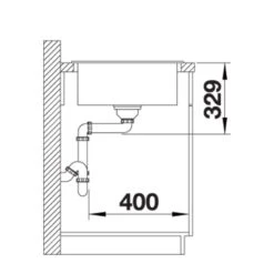 Blanco Legra XL 6 S Silgranit 1 Bowl Inset Reversible Kitchen Sink - Soft White - 527091 -Blanco Shop blanco 527091 side view