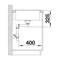 Blanco Zia XL 6 S Compact Silgranit 1 Bowl Inset Reversible Kitchen Sink - Soft White - 527214 -Blanco Shop blanco 527214 side view dimensions