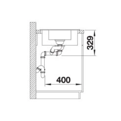 Blanco Legra 6 S Silgranit 1.5 Bowl Inset Reversible Kitchen Sink - Volcano Grey - 527271 6 Blanco Legra 6 S Silgranit 1.5 Bowl Inset Reversible Kitchen Sink - Volcano Grey - 527271 -Blanco Shop blanco 527271 side view