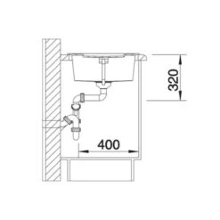 Blanco METRA 5 S Silgranit 1 Bowl Inset Reversible Kitchen Sink - Volcano Grey - 527292 -Blanco Shop blanco 527292 side view 1