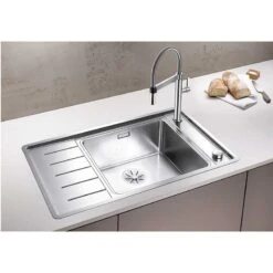Blanco ANDANO XL 6 S-IF 1 Bowl Inset Stainless Steel Kitchen Sink With Remote Control InFino Drain System - Satin Polish - 523000