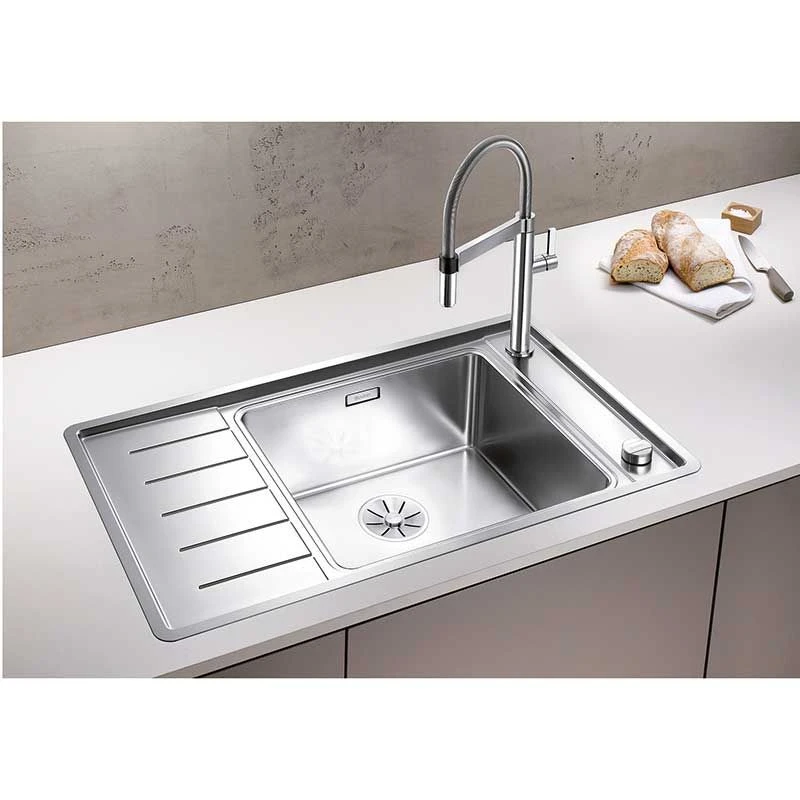 Blanco ANDANO XL 6 S-IF 1 Bowl Inset Stainless Steel Kitchen Sink With Remote Control InFino Drain System - Satin Polish - 523000 1 Blanco ANDANO XL 6 S-IF 1 Bowl Inset Stainless Steel Kitchen Sink With Remote Control InFino Drain System - Satin Polish - 523000