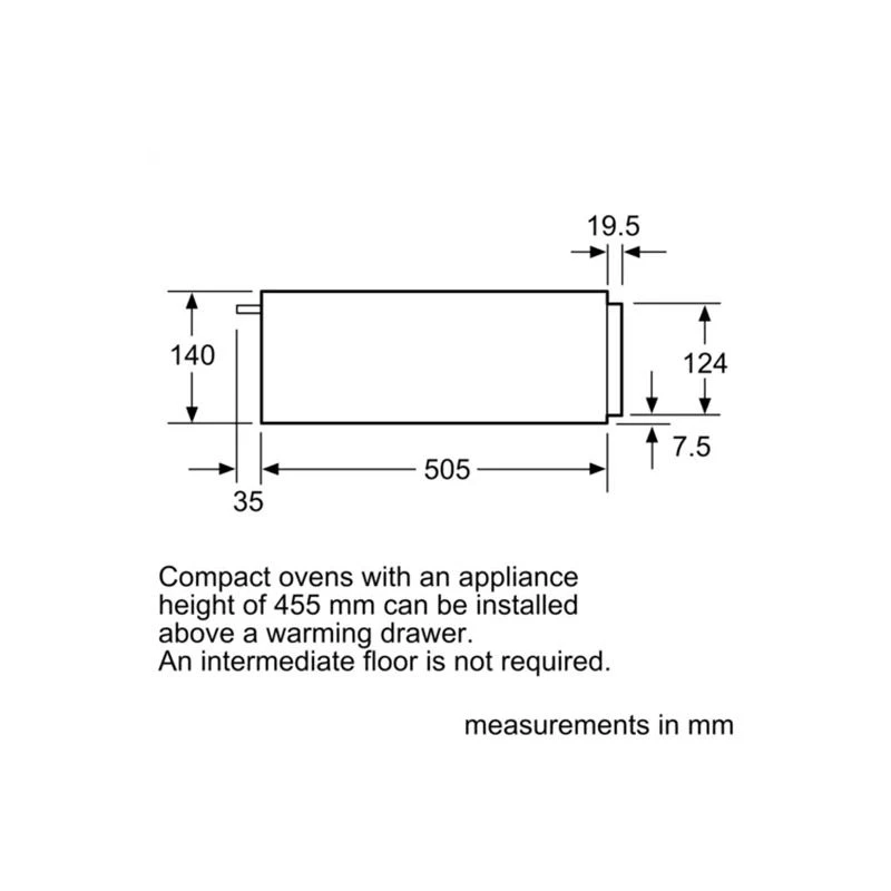 Bosch Series 6 BIC510NB0 14cm Warming Drawer - Black 5 Bosch Series 6 BIC510NB0 14cm Warming Drawer - Black - Image 5