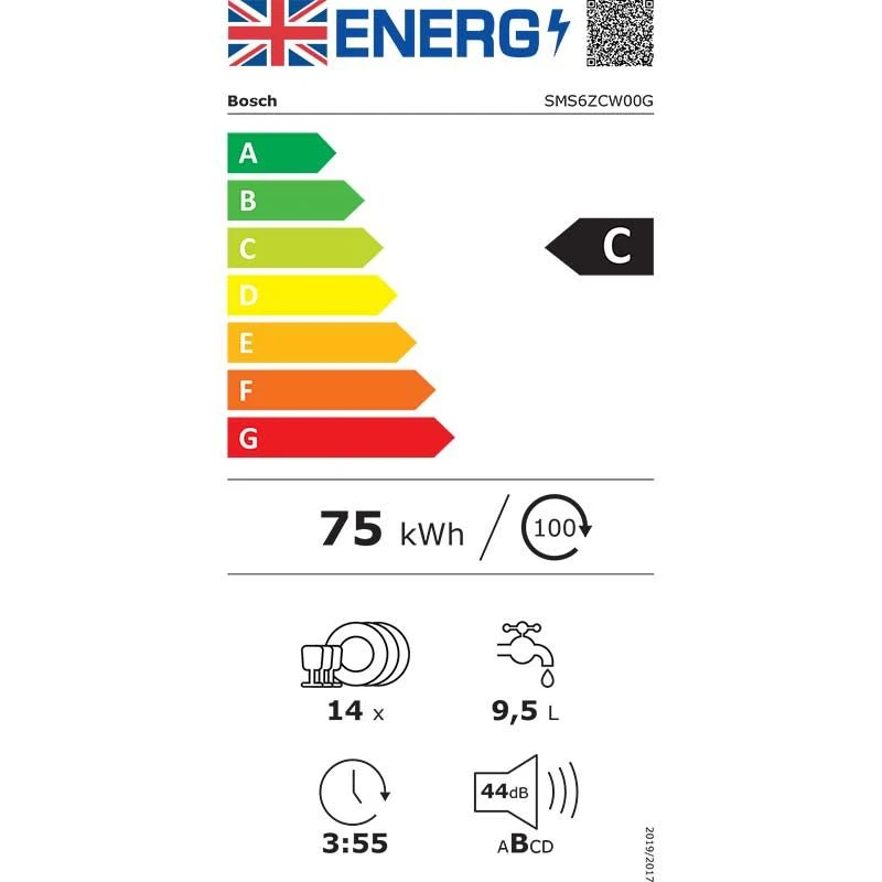 Bosch Series 6 SMS6ZCW00G Free-Standing 60cm Dishwasher With Home Connect - White 9 Bosch Series 6 SMS6ZCW00G Free-Standing 60cm Dishwasher With Home Connect - White - Image 9