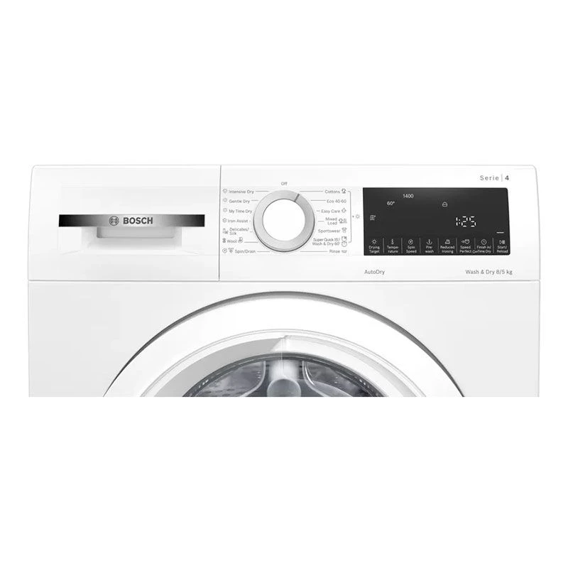 Bosch Series 4 WNA134U8GB Free-Standing 8/5kg 1400rpm Washer Dryer - White 4 Bosch Series 4 WNA134U8GB Free-Standing 8/5kg 1400rpm Washer Dryer - White - Image 4