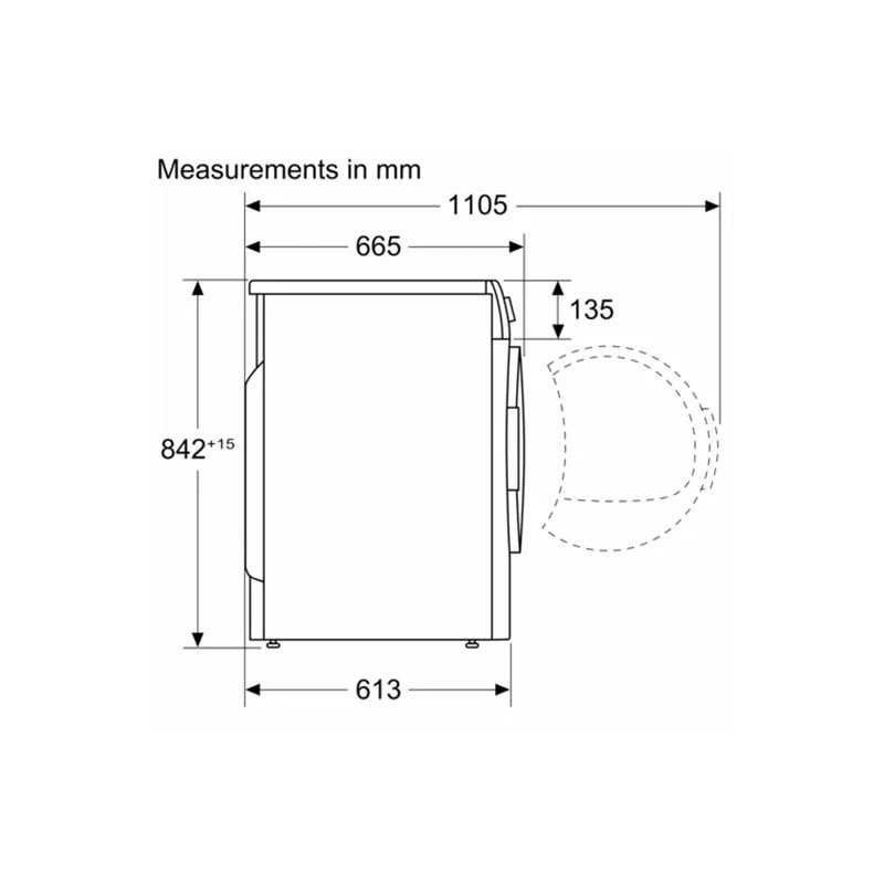 Bosch Series 4 WTH85222GB Free-Standing 8kg Condenser Tumble Dryer - White 10 Bosch Series 4 WTH85222GB Free-Standing 8kg Condenser Tumble Dryer - White - Image 10