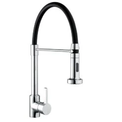 Bristan Liquorice Professional Kitchen Mixer With Pull Down Spray, Chrome - LQR PROSNK C