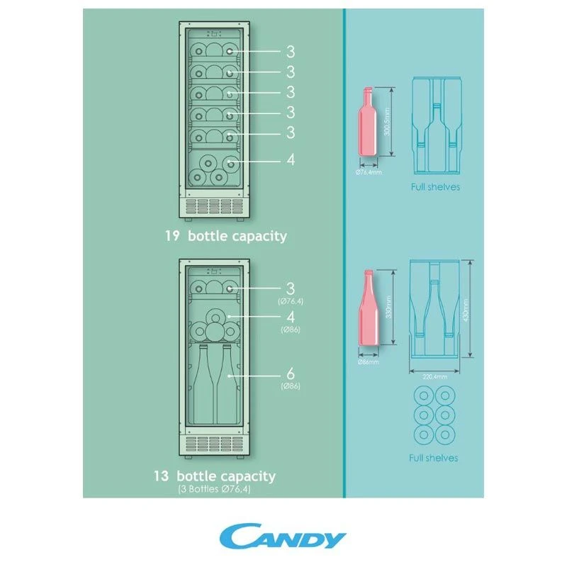 Candy DiVino CCVB 30 UK/1 30cm Wine Cooler - Stainless Steel 4 Candy DiVino CCVB 30 UK/1 30cm Wine Cooler - Stainless Steel - Image 4