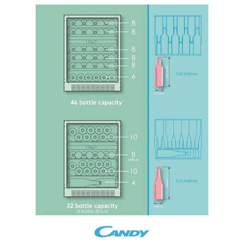 Candy DiVino CCVB 60D UK/N 60cm Wine Cooler - Black 4 Candy DiVino CCVB 60D UK/N 60cm Wine Cooler - Black - Image 4