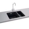 Carron Phoenix Haven 150-16 1.5 Bowl Undermount Kitchen Sink - Matt Black - 125.0696.034