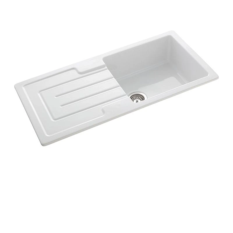 Rangemaster Austell 1 Bowl Fire Clay Ceramic Kitchen Sink - White - CAU10101WH/ 2 Rangemaster Austell 1 Bowl Fire Clay Ceramic Kitchen Sink - White - CAU10101WH/ - Image 2