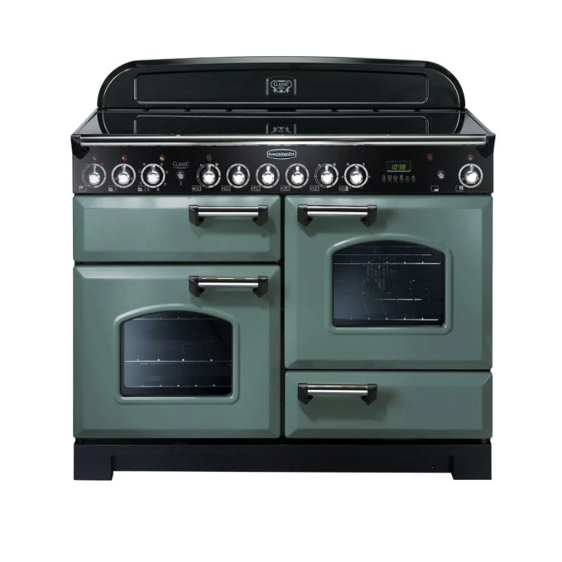 Rangemaster Classic Deluxe 110 Ceramic Mineral Green Chrome - CDL110ECMG/C 1 Rangemaster Classic Deluxe 110 Ceramic Mineral Green Chrome - CDL110ECMG/C