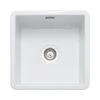 Rangemaster Rustique 462x462 1 Bowl Fire Clay Ceramic Kitchen Sink - White - CRUB4040WH/