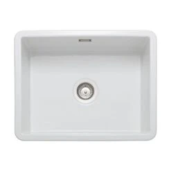 Rangemaster Rustique 598x462 1 Bowl Fire Clay Ceramic Kitchen Sink - White - CRUB5340WH/