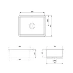 Rangemaster Rustique 598x462 1 Bowl Fire Clay Ceramic Kitchen Sink - White - CRUB5340WH/ 5 Rangemaster Rustique 598x462 1 Bowl Fire Clay Ceramic Kitchen Sink - White - CRUB5340WH/ -Blanco Shop c r crub5340wh 3