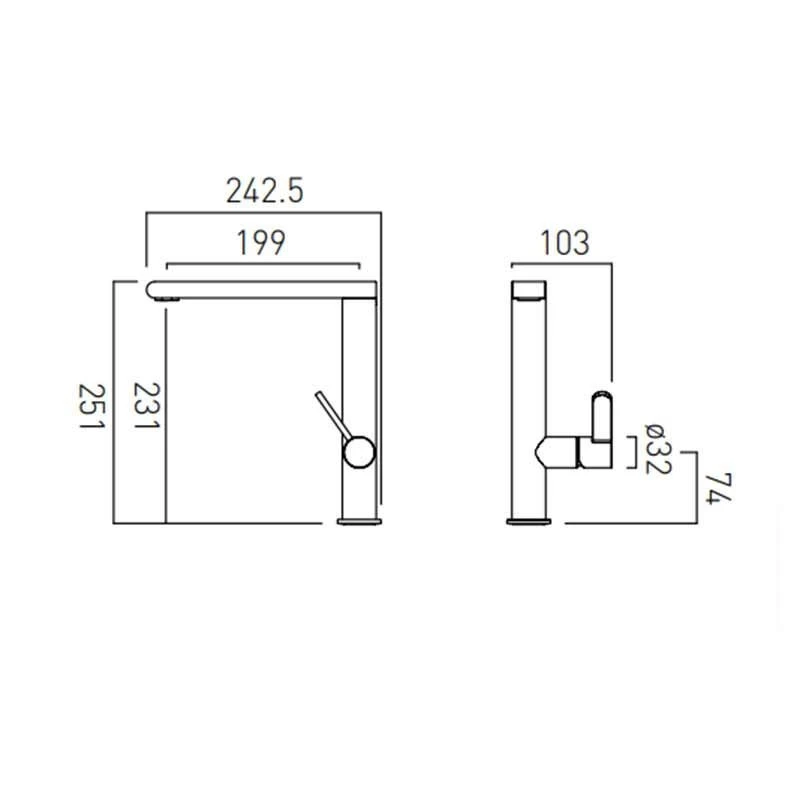 Vado Ion Mono Sink Mixer Deck Mounted - Chrome - CUC-1006-C/P 2 Vado Ion Mono Sink Mixer Deck Mounted - Chrome - CUC-1006-C/P - Image 2