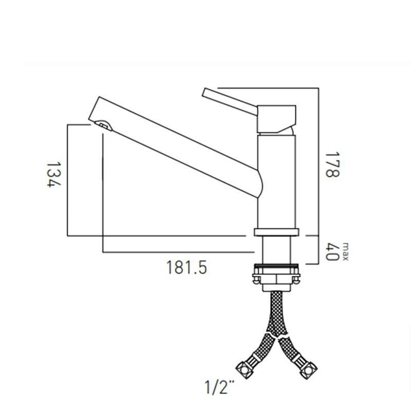 Vado Urban Mono Sink Mixer Deck Mounted - Stainless Steel - CUC-1009-S/S 2 Vado Urban Mono Sink Mixer Deck Mounted - Stainless Steel - CUC-1009-S/S - Image 2