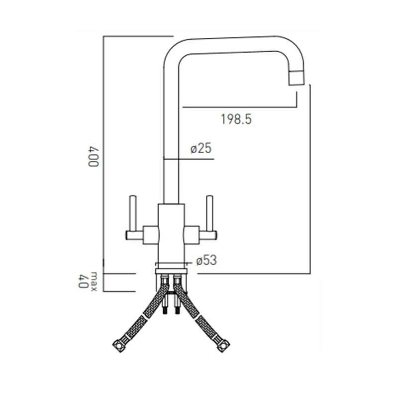 Vado Spirit Mono Sink Mixer Deck Mounted - Stainless Steel - CUC-1062-S/S 2 Vado Spirit Mono Sink Mixer Deck Mounted - Stainless Steel - CUC-1062-S/S - Image 2